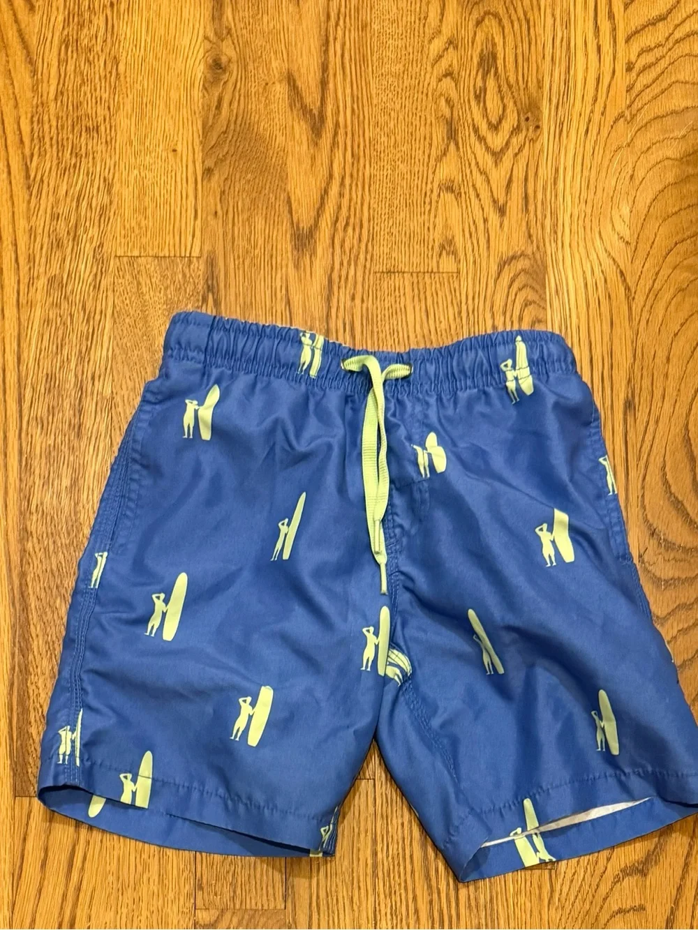johnnie-O Royal Blue Swim Trunks with Lime Surf Silhouettes